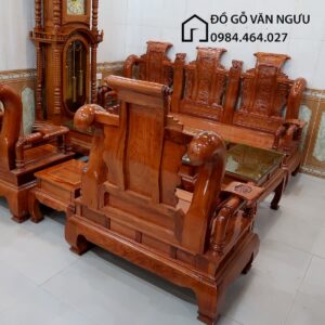 Bàn Ghế Tần Thuỷ Hoàng Gỗ Gõ Đỏ BG08 (1)