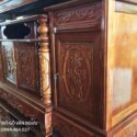 Kệ tivi cột nho gỗ lát KTV-10 (1)