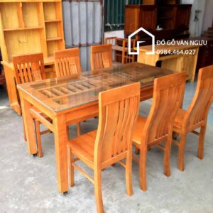 Bàn ăn hai tầng gỗ sồi nga BA-1