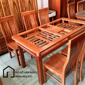 Bàn ăn hai tầng gỗ xoan đào BA-2