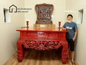 sập thờ mai điểu chân 20