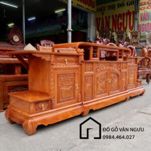 Tủ Tivi Gỗ Gõ Đỏ Mái Cuốn TV27