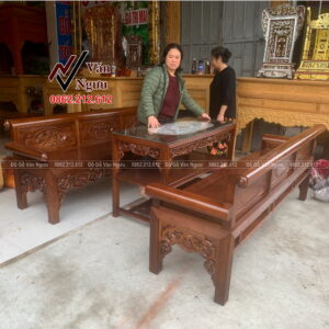 Bộ Trường Kỷ Gỗ Gụ Lào TK01 (1)