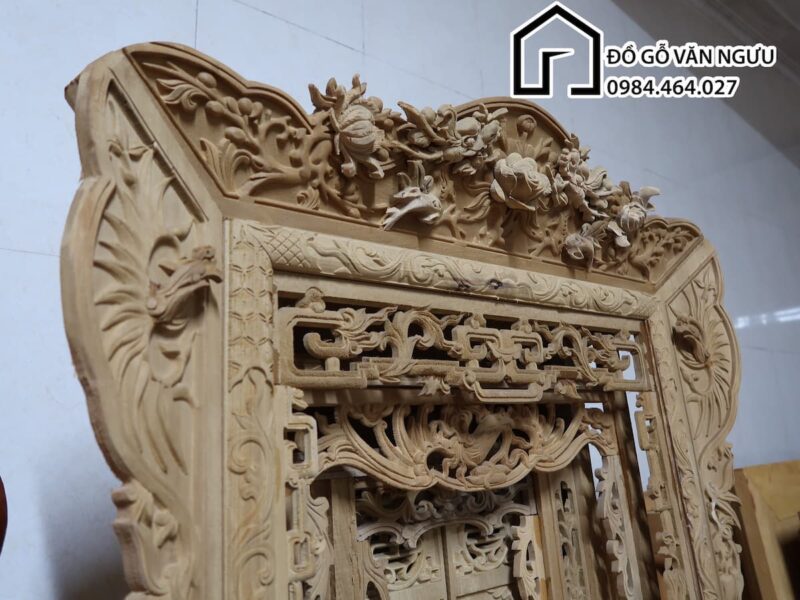 Khám Thờ Cổ Gỗ Dổi KT10 (1)