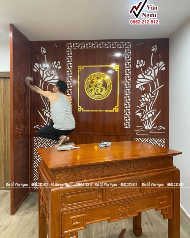 vách cnc phòng thờ