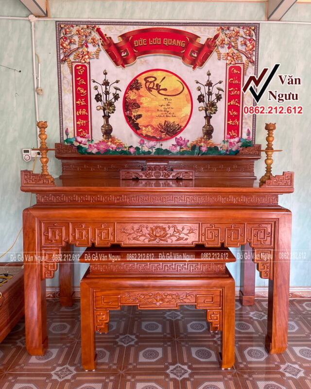 Mẫu Bàn Thờ 2 Tầng Triện Sen BT61