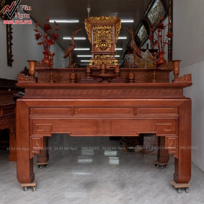 Bàn Thờ 2 Tầng Đơn Giản Gỗ Gụ BT73