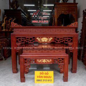Bàn Thờ Gỗ Triện Sen BT68