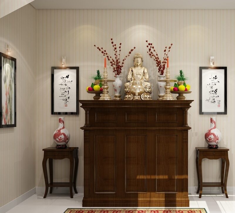 Bàn Thờ Phật và Gia Tiên